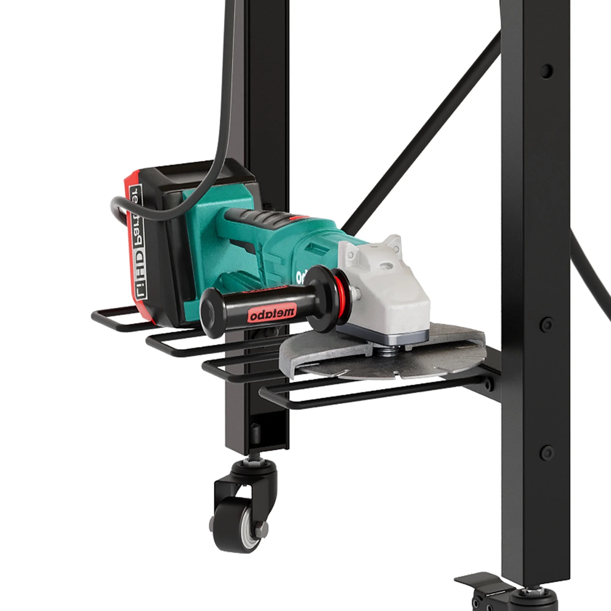 Multifunctional Workbench with Wheels, 59.1" X 23.6" with Pegboard Worktable W/ Power Outlets, A3 Steel Work Bench for Garage Max. Heavy Duty Workbench 2000Lbs Weight Capacity